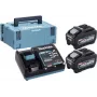 MAKITA 191V35-5 - Maitinimo šaltinio rinkinys, tinkamas XGT įrenginiams (40V XGT ličio jonų | sudaro 2x BL4050F baterija 5,0 Ah, DC40RA greitasis įkroviklis, nešiojimo dėklas) (191V35-5)