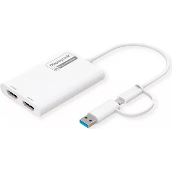ROLINE Ekrano adapteris USB Type C A - Dual HDMI 4K60 ST/BU - Adapteris - Skaitmeninis/Duomenų (12.03.3206)