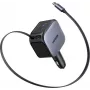 Automobilinis įkroviklis UGREEN Fast 2 prievadų 145W USB-C/USB-A modelis 55910B