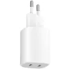 Įkroviklis Xiaomi Nano Turbo 45W baltas — 2× USB‑C kintamosios srovės patalpų, skirtas išmaniajam telefonui ir planšetiniam kompiuteriui