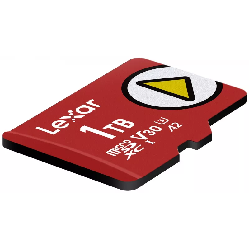 MicroSDXC atminties kortelė Lexar 1 TB UHS‑I Class 10 U3 V30 skaitymas 205 MB/s rašymas 140 MB/s (raudona)
