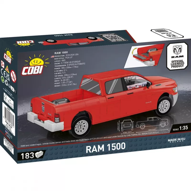 Konstrukcinis žaislas Cobi RAM 1500 24607 2-in-1 statomas modelis, keičiamos konfigūracijos