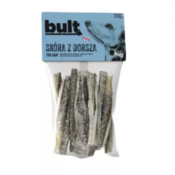 Šunų skanėstas BULT menkės odelė 50 g — vieno ingrediento žuvies užkandis, 87,3% baltymų, be grūdų, suaugusiems šunims
