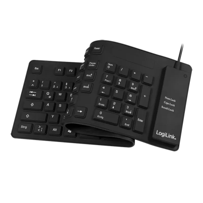 „LogiLink ID0019A“ universali USB klaviatūra, QWERTZ, vokiečių k., juoda