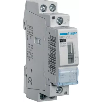 Hager ERC218 - Pilka - 1 - 10 mm² - 230 V - 50 Hz - 16 A - 17,85 x 60 x 83 mm