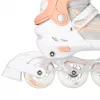 Nils Extreme NH18190 2IN1 riedučiai INLINE WHITE/PINK DYD. S (29-33) su keičiamomis ledo ritulio pačiūžomis