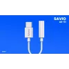 USB Type 3.1 C (M) – Jack 3.5mm (F) garso adapteris baltas SAVIO AK-51