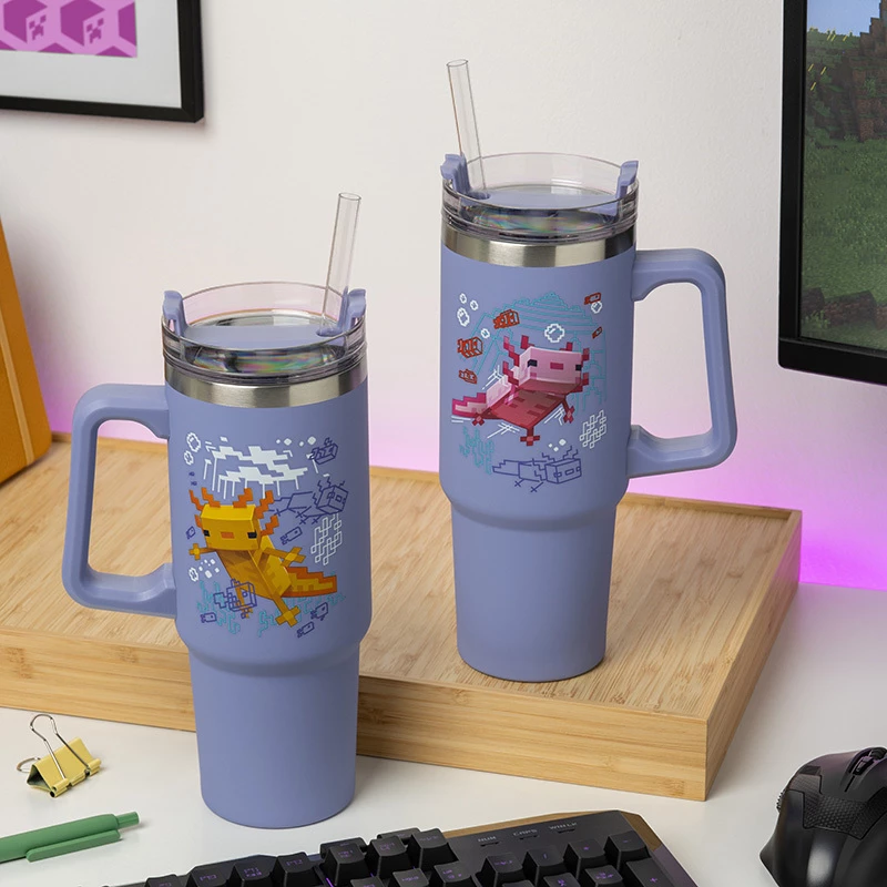 Geriamasis butelis Paladone Minecraft Axolotl 900 ml – daugkartinio naudojimo vandens butelis