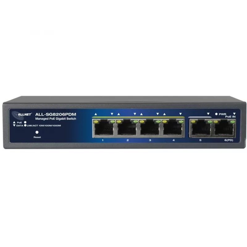 PoE komutatorius ALLNET ALL-SG8206PDM 6 prievadų 802.3af/at