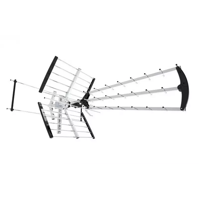 Lauko/vidaus DVB-T antena LIBOX LB2000 su 69 dB stiprintuvu, dviguba poliarizacija, 174–790 MHz, aliuminis/juoda