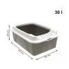 Kačių tualeto dėžė rotho Bonnie Eco Cappuccino 30 L uždaras plastikinis padėklas su dangčiu, 572×393×209 mm