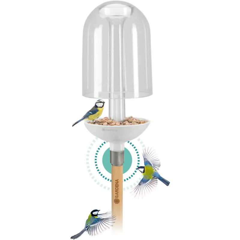 Paukščių lesyklėlė Gardena ClickUp! permatoma balta akrilinė