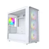 PC korpusas Montech X5M (W) Micro Tower, baltas — Micro-ATX/Mini-ITX, palaiko ATX PSU, 3x120mm priekyje, 1x120mm gale, 2x3.5 colio nišos, 4x2.5 colio nišos