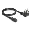 Maitinimo laidas DELOCK CEE 7/7 (E+F) į IEC C13 90° kampu, 1 m, H05VV-F 3x1.00 mm², juodas