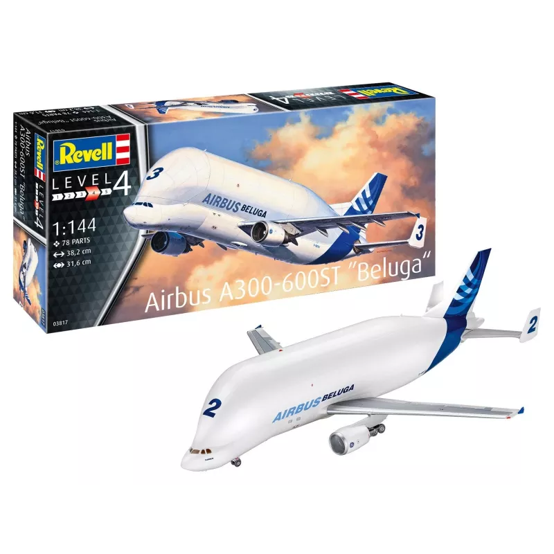 Revell 1/144 mastelio Airbus A300-600ST Beluga modelio rinkinys