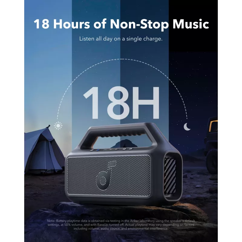 Stereo nešiojama kolonėlė Anker Soundcore Boom 2 SE — 2.0 kanalai, 30 W RMS, belaidė, juoda
