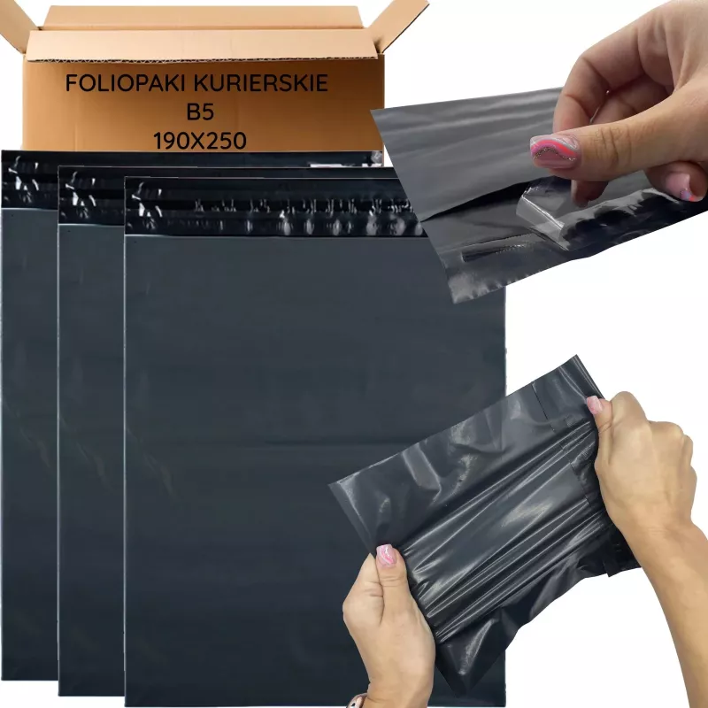 Extralink juodi kurjerių maišeliai B5 190x250, pakuotėje 50 vnt.