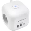 Maitinimo kubas QOLTEC 52547 – maitinimo šakotuvas su 3× AC lizdais, 2× USB-A, 1× USB-C PD 20W