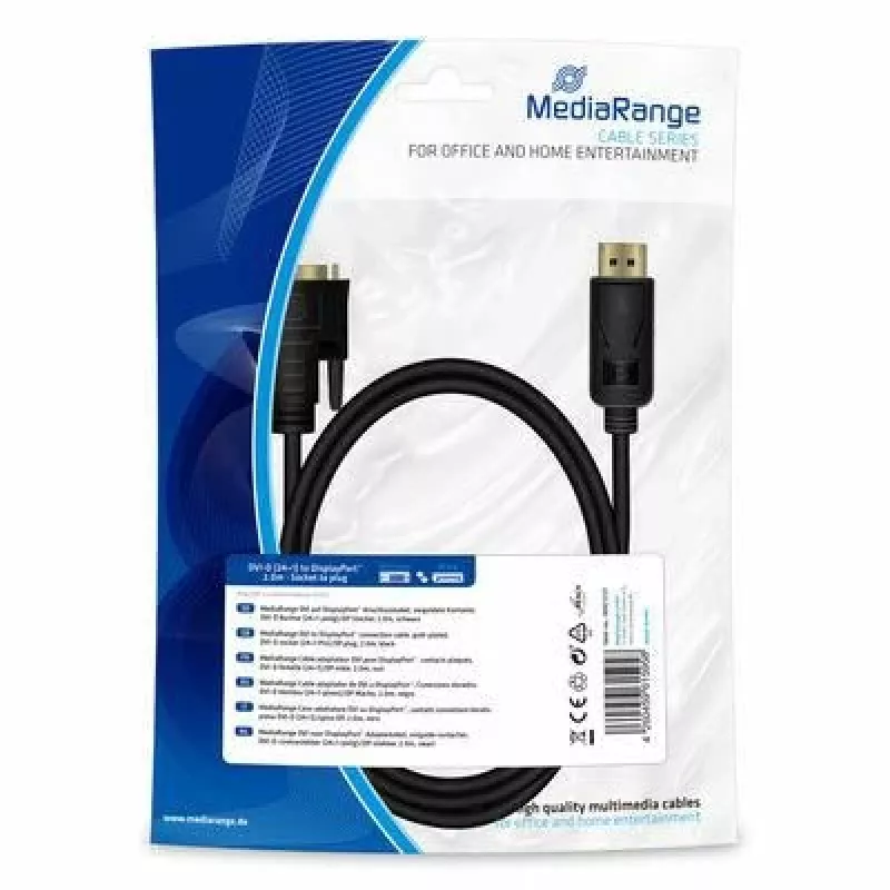 MediaRange MRCS131 vaizdo kabelio adapteris 2 m DisplayPort DVI-D juodas