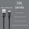 USB-A į Lightning laidas Orsen S9L 1 m 2,1 A — juodas