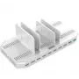 Įkrovimo stotelė Unitek Y-2190A — 10× USB prievadų (8×USB2.0 + 2×USB3.2 Gen1), belaidis įkrovimas, 96W bendra galia