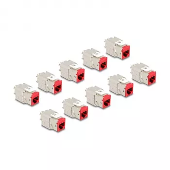 DeLOCK keystone modulis 88115 Plokščias Raudonas RJ-45 10 vnt.
