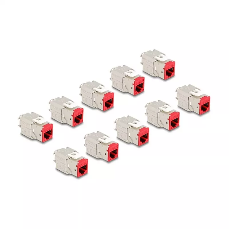 DeLOCK keystone modulis 88115 Plokščias Raudonas RJ-45 10 vnt.