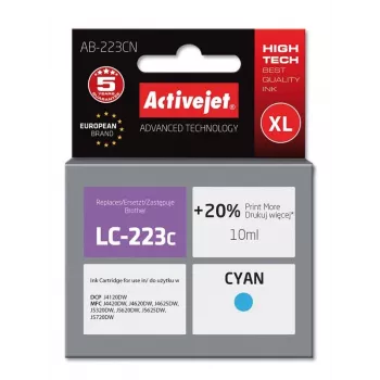 Activejet AB-223CN rašalas (pakaitalas Brother LC223C; Supreme; 10 ml; žydra)