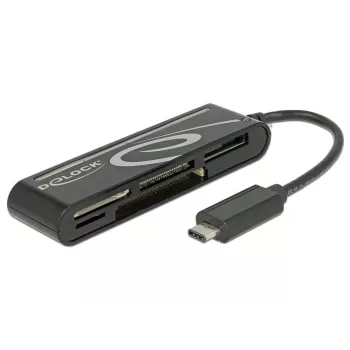 DeLOCK USB2.0 kortelių skaitytuvas USB Type-C kištukas 5 lizdai - Kortelių skaitytuvas - Viskas viename (kelių formatų) - USB-C (91739)