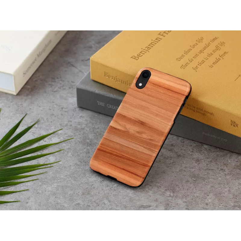 man and wood išmaniojo telefono dėklas iPhone XR — kapučino juodas, apsauginis dangtelis
