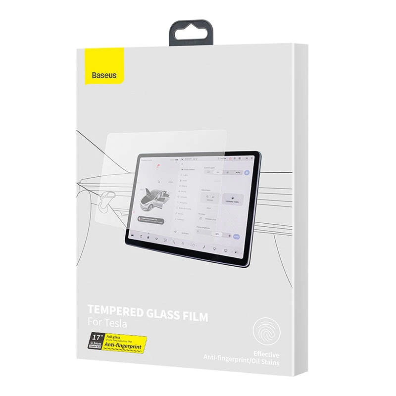 Grūdintas stiklas Baseus Crystal 0,3 mm Tesla modeliui X/S 17 inch