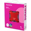 Išorinis SSD ADATA SD620 1 TB, nešiojamas USB 3.2 Gen 2 (Micro-USB B), skaitymo greitis 520 MB/s, rašymo greitis 460 MB/s, atsparus smūgiams, raudonas