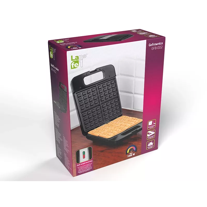 Vaflinė LAFE GFH-001, nepridegančios plokštės, 1200 W