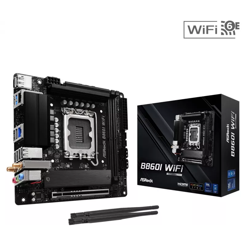 ASRock B860I WiFi Mini-ITX pagrindinė plokštė