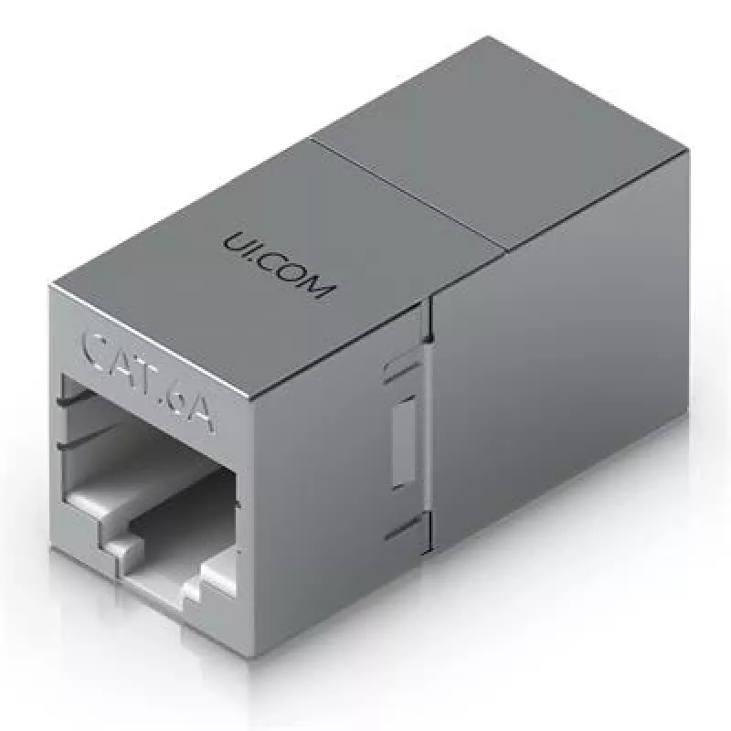 Inline RJ45 jungtis UBIQUITI UACC-RJ45-COUPLER-C6A Compact — RJ45 Cat6A tiesioginė jungtis