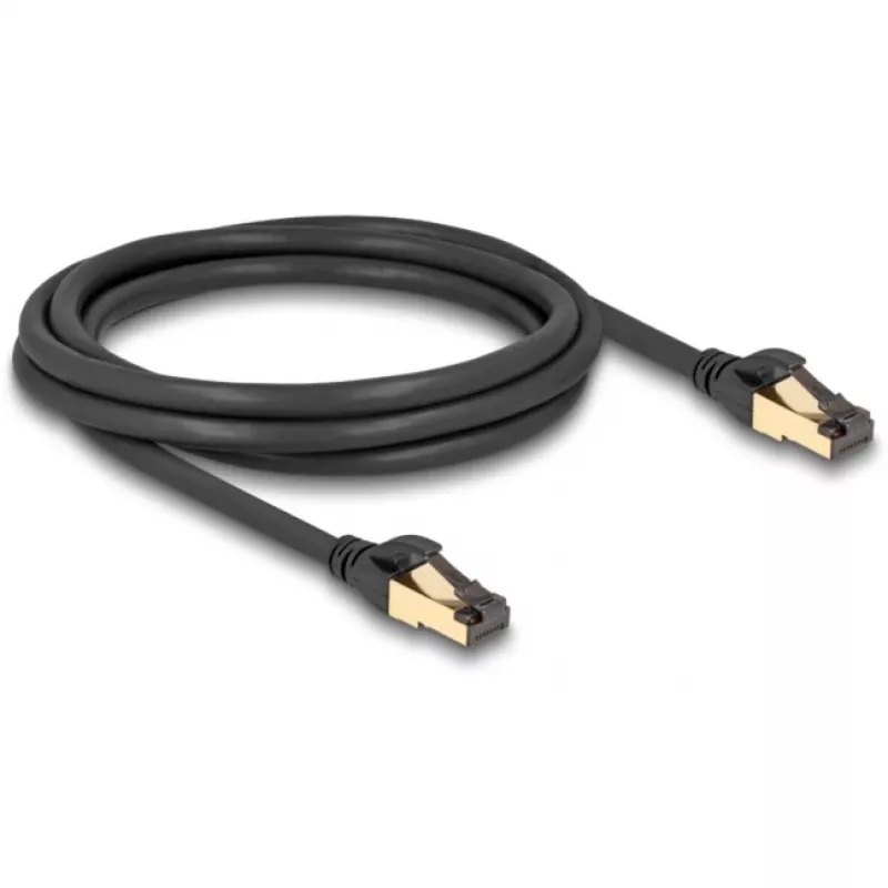 Tinklo kabelis DeLOCK RJ45 Cat.6A kištukas–kištukas S/FTP 2 m juodas