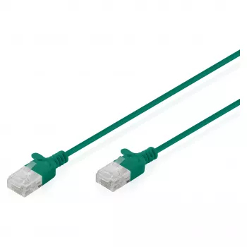 komutacinis kabelis DIGITUS CAT 6 U-UTP plonas, 0,5 m, žalias