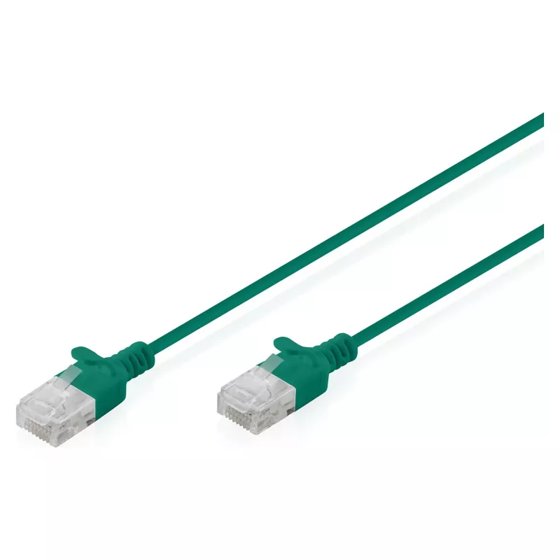 komutacinis kabelis DIGITUS CAT 6 U-UTP plonas, 0,5 m, žalias