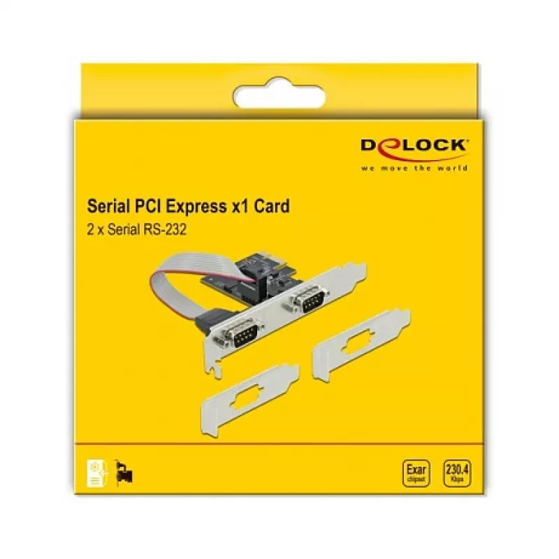 Išplėtimo kortelė DeLOCK PCI Express x1 į 2 x nuoseklioji RS-232