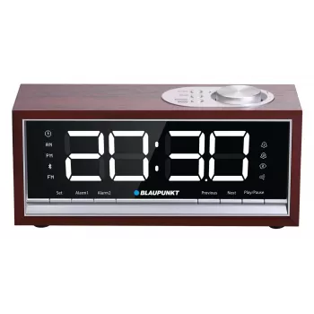 Nešiojamas radijo žadintuvas BLAUPUNKT CR60BT — FM PLL, Bluetooth, LED ekranas, 60 atminties stočių, baterija/DC, CR2032 atsarginė