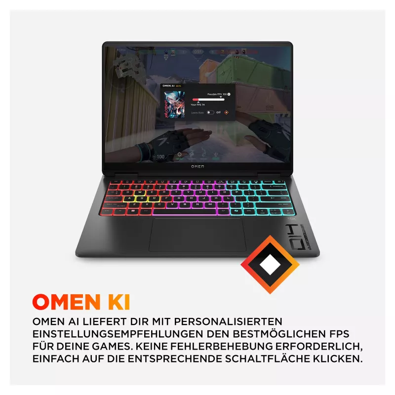 HP OMEN Transcend žaidimų nešiojamasis kompiuteris 14-fb1075ng 14 3K OLED U7-255H 32GB/1TB SSD RTX5060 Win11 - BV8C5EA - ABD (BV8C5EA#ABD)