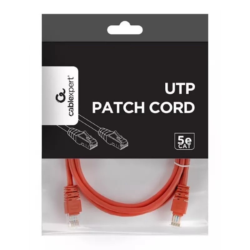 komutacinis kabelis CAT5E Utp 1,5M/RED PP12-1.5M/R Gembird