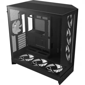NZXT kompiuterio korpusas H9 Flow RGB+ Midi tower juodas