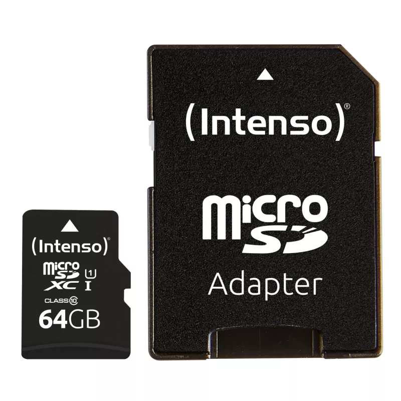 Intenso Performance - „Flash“ atminties kortelė (su microSDXC į SD adapteriu) - 64 GB - UHS-I U1 / 10 klasė - microSDXC UHS-I (3424490)