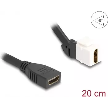 DeLOCK Keystone modulio kabelis HDMI jungtis-jungtis 45° kampuotas 8K 60 Hz 20 cm juodas