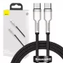 USB-C į USB-C kabelis Baseus CATJK-C01, USB 3.2 Gen 1, 1 m, juodas