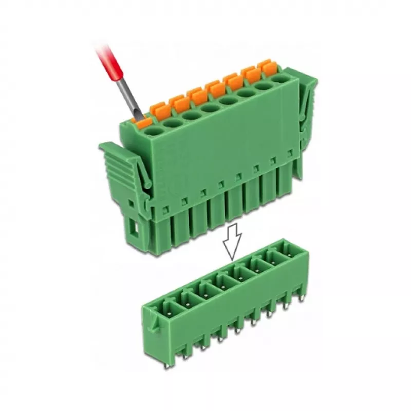 Gnybtų blokas DeLOCK 65974 Žalias Plotis 31,1 mm Gylis 9,05 mm Aukštis 6,95 mm