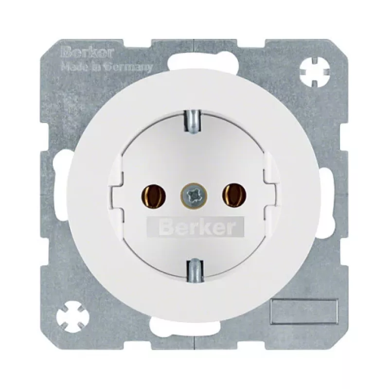 Kištukinis lizdas Tipas F berker 47432089, 16 A, 250 V, balta, termoplastikas