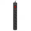 Elektros lizdas ARMAC M6 — 6 lizdai, 1,5 m laidas, juodas