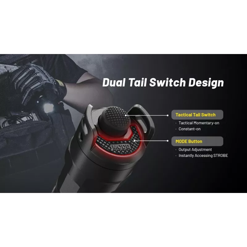Taktinis žibintuvėlis Nitecore P23i 3000 lm juodas aliuminis IP68
